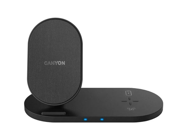 Canyon CNS-WCS202B, 2in1, wireless Qi charging station for 2 devices simultaneously, black