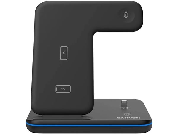Canyon WS-302, 3in1, wireless Qi charging station for 3 devices simultaneously, black