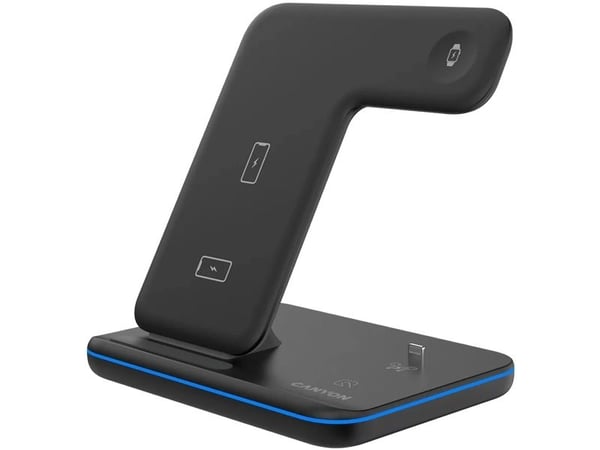 Canyon WS-302, 3in1, wireless Qi charging station for 3 devices simultaneously, black