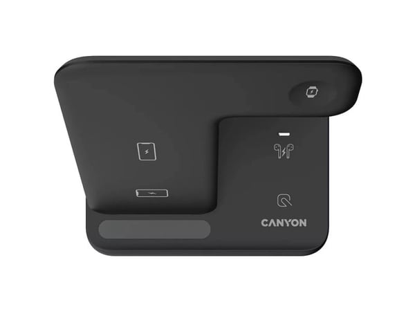 Canyon WS-302, 3in1, wireless Qi charging station for 3 devices simultaneously, black