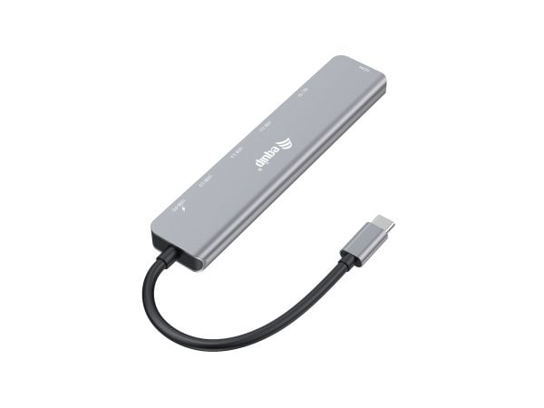 Equip 133494, Koblet med ledninger (ikke trådløs), USB 3.2 Gen 1 (3.1 Gen 1) Type-C, 100 W, Sølv, MicroSD (TransFlash), SD, SDHC, SDXC, 5 Gbit/s