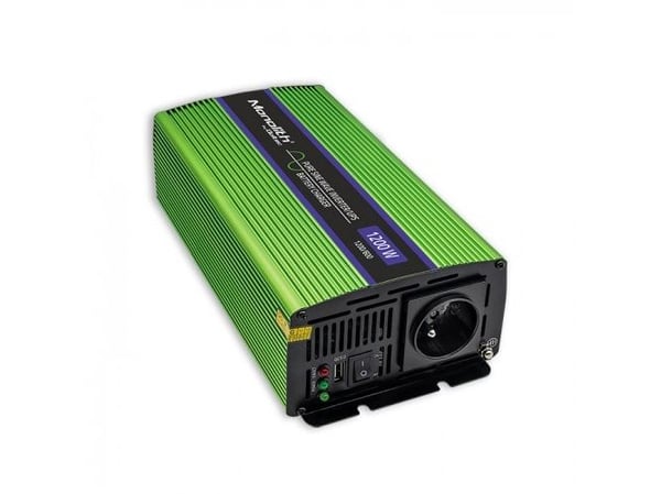 Qoltec Monolith - DC/AC tehomuunnin/akkulaturi/UPS - puhdas siniaalto - AC 230 V / DC 12 V - 600 Watt - lähtöliitännät: 3 kpl