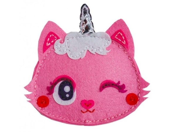 Stnux kreativt sett lommebok katt rosa filt håndverk