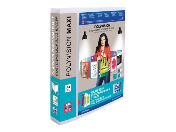Oxford Polyvision maxi - Ringperm for presentasjoner - bokryggbredde: 50 mm - for A4 Maxi - kapasitet: 240 ark - gjennomsiktig