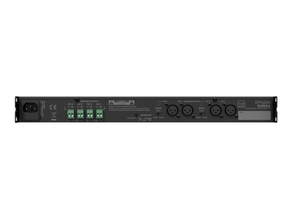 Audac EPA254 - Strömförstärkare - 4 x 250 Watt - svart