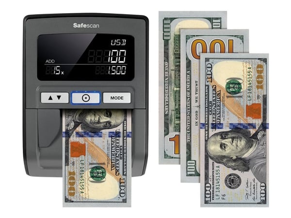 Safescan 185-S - Falskmyntsdetektor - automatisk - EUR, GBP, USD, SGD, HKD, CNY, JPY, MYR - svart