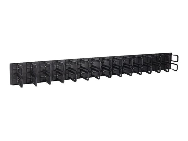 Inter-Tech - Kabelstyringspanel med ringer - svart, RAL 9005 - 1U - 19" (en pakke 2)