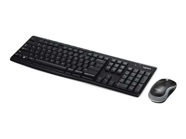 Logitech MK270, Täysikokoinen (100 %), Langaton, Langaton RF, Musta, Sisältää hiiren