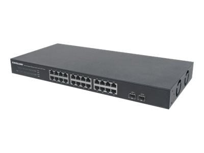 INTELLINET 24-portars Gigabit Ethernet-switch med 2 SFP-portar