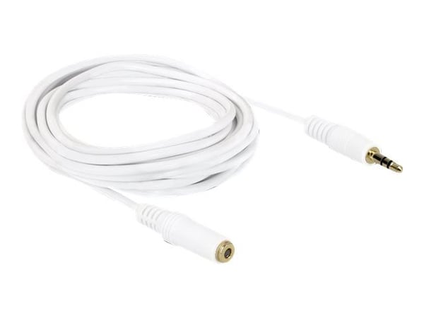 Delock - Lydforlengelseskabel - mini-phone stereo 3.5 mm hunn til mini-phone stereo 3.5 mm hann - 3 m - hvit
