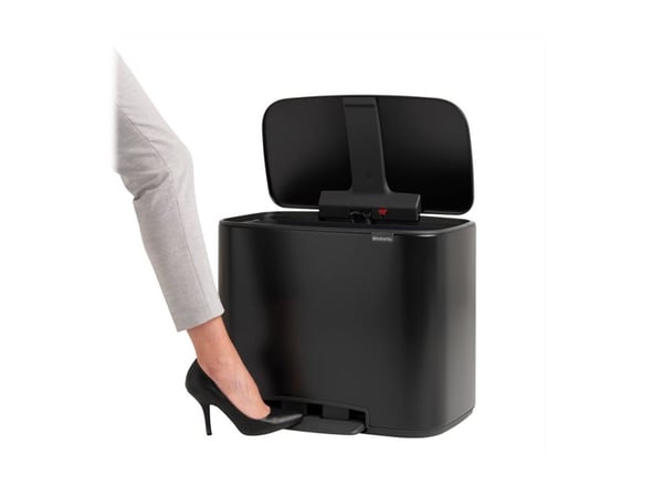 Brabantia Bo - Søppelbøtte - flipp-lokk - 34 L - fotpedal - matt svart