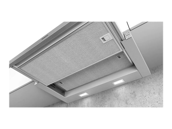 Siemens iQ300 LI64LB531 - Kåpa - teleskopisk - Fördjupning - bredd: 52.6 cm - djup: 29 cm - utsug och återcirkulering (-) - silver-metallic