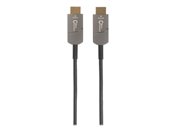 MicroConnect Premium - HDMI-kabel med Ethernet - HDMI hann til HDMI hann - 20 m - hybridkobber / fiberoptikk - svart - aktiv optisk hybridkabel, st...