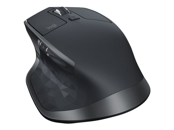 Logitech MX Master 2S - Mus - laser - 7 knapper - trådløs - 2.4 GHz, Bluetooth - USB Logitech Unifying-mottaker - grafitt - for Komplett Office Mic...