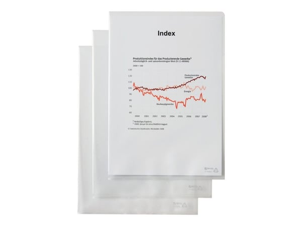 Rexel - L-formet mappe - for A4 (210 x 297 mm) - gjennomsiktig (en pakke 50)