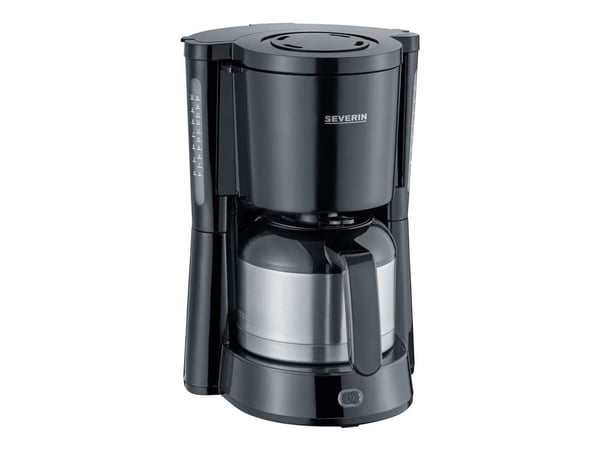 Severin KA 4835, Suodatinkahvinkeitin, 1 L, Jauhettu kahvi, 1000 W, musta, Hopea