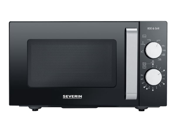 SEVERIN MW 7762 - Mikrobølgeovn med grill - 20 liter - 800 W - svart/rustfritt stål