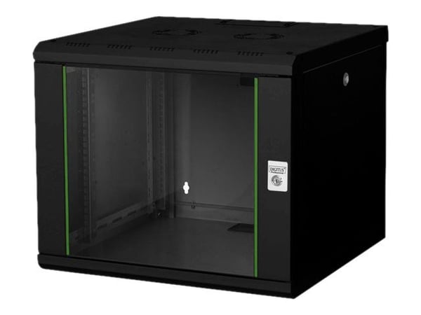 DIGITUS Professional Unique DN-19 09U-6/6-SW - Rack skåp - väggmontering - svart, RAL 9005 - 9U - 19"