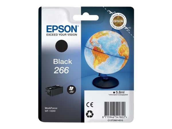Epson 266 - 5.8 ml - svart - original - blære med RF-alarm - blekkpatron - for WorkForce WF-100W, WF-110W