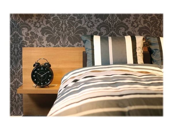Nextime Wake Up - Alarmklokke - rund - kvarts - skrivebord - svart - ramme: Retro