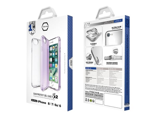 ITSKINS NANO DUO suojakuori iPhone 8 / 7 / 6s / 6®. Vaalean violetti ja läpinäkyvä