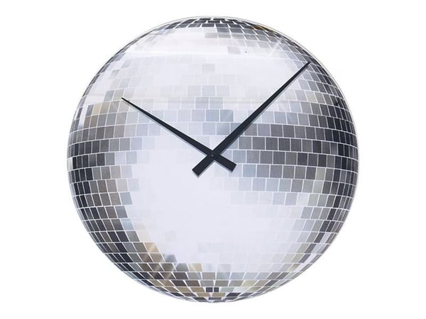 Nextime Small Disco - Klokke - kvarts - veggmonterbar - 30 cm - Speil