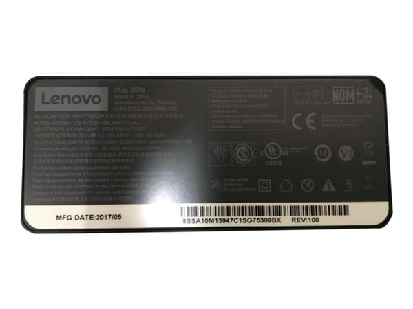 Chicony ADLX65YCC2A - Virtalähdesovitin - 65 wattia - FRU, (CRU) - Tier 1 - ThinkPad T25; T470; T470s; X270 -malleihin