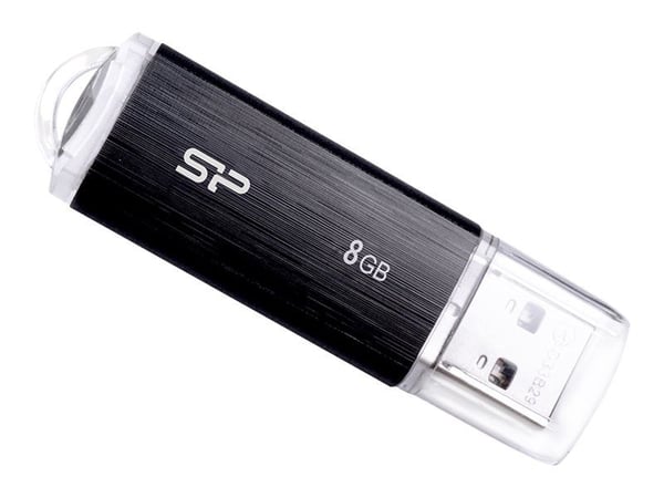 SILICON POWER Ultima U02 - USB-flashstasjon - 8 GB - USB 2.0 - svart