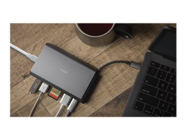 Moshi Symbus Mini 7-in-1 - Dokkingstasjon - USB-C / Thunderbolt 3 - HDMI - 1GbE