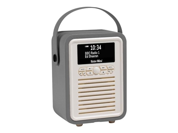 ViewQuest Retro Mini - Bærbar DAB-radio - 5 watt - grå