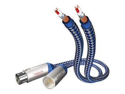 in-akustik Premium Audio - Lydkabel - XLR hann til XLR hunn - 75 cm - dobbeltisolert - blå, sølv - solid