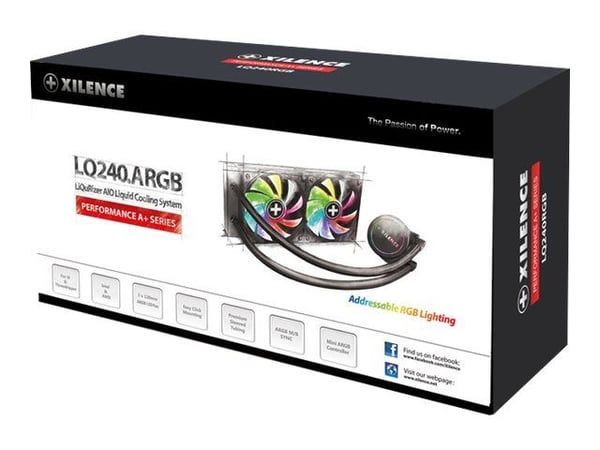 Xilence Performance A+ Series LiQuRizer LQ240.ARGB - Væskekjølesystem for prosessor - (for: LGA1156, AM2, AM2+, LGA1366, AM3, LGA1155, AM3+, LGA201...