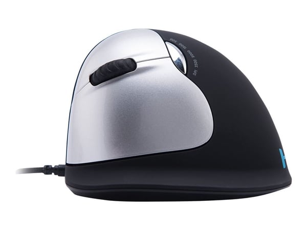 R-Go Ergonomic mouse HE Break - Mus - ergonomisk - venstrehendt - 5 knapper - kablet - USB - svart