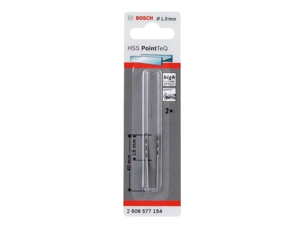 Bosch PointTeQ - Poranterä - metallille - kierreporanterä - 2 kpl - 1,5 mm - pituus: 40 mm