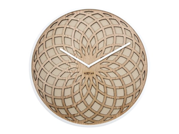Nextime Sun Big - Klokke - kvarts - veggmonterbar - 50 cm - beige