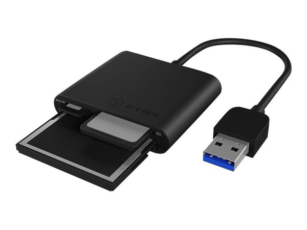 ICY BOX IB-CR301-U3 - Kortleser (SD, microSD, SDHC, SDXC, SDXC UHS-I, SDHC UHS-I, CF I, CF) - USB 3.0