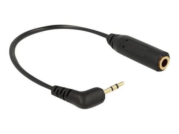 Delock - Audioadapter - mini-phone stereo 3.5 mm hunn til stereomikrojakk hann - 17.5 cm - svart - venstrevinklet kontakt