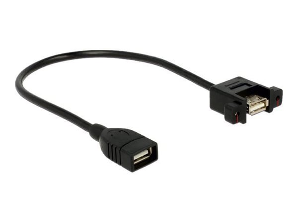 Delock - USB-hann-hunnveksler - USB (hunn) til USB (hunn) - 25 cm - tommelskruer - svart