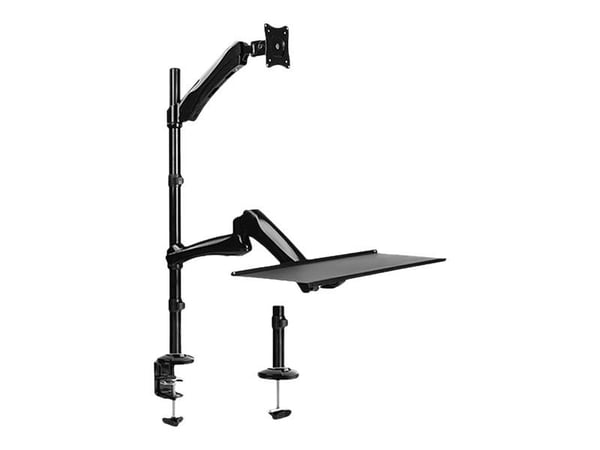 Maclean MC-681 - Monteringssett (skrivebordsklemmemontering, tastaturplattform, justerbar monitorarm, gjennomboltet skrivebordsmontering, justerbar...