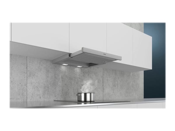 Siemens iQ100 LI64LA521 - Panser - teleskopisk - Nisje - bredde: 52.6 cm - dybde: 29 cm - ekstraksjon og resirkulasjon (-) - sølvmetallfarge