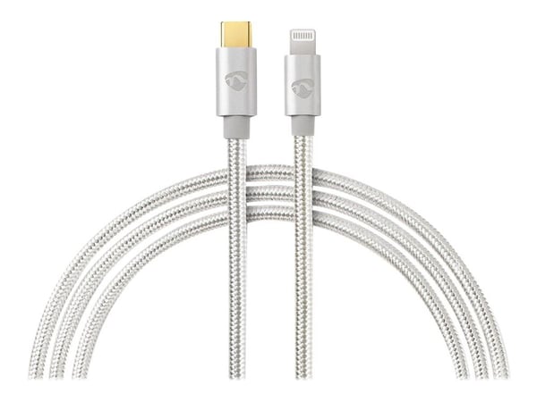Nedis - Lightning-kabel - Lightning hann til USB-C hann - 1 m - aluminium