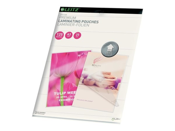 Leitz - Glättat, CrystalClear - A3 (297 x 420 mm) lamineringsfickor