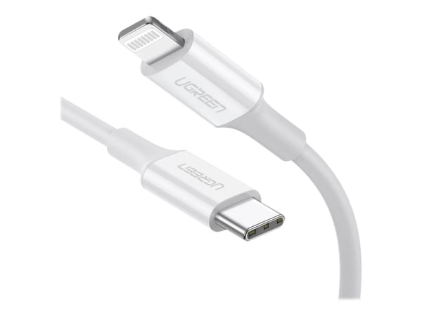 Ugreen - Lightning-kabel - USB-C hann til Lightning hann - 1 m - skjermet - hvit - USB Power Delivery (18 W)