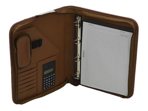 Alassio VITERBO - Zippet mappe for dokumenter - fauxlær - brun