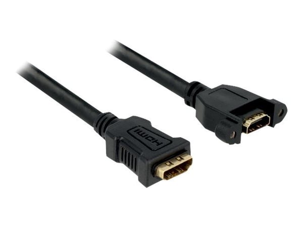 Delock - HDMI-kabel - HDMI hunn til HDMI hunn - 25 cm - svart