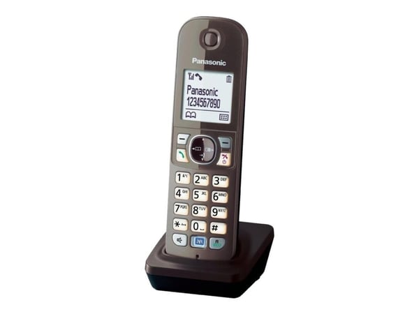 Panasonic KX-TGA681, Brun, 4,57 cm (1.8"), 103 x 65 pixel, Monokrom, Hvid, Nikkel-Metalhydrid (NiMH) (Kræver base enhed)