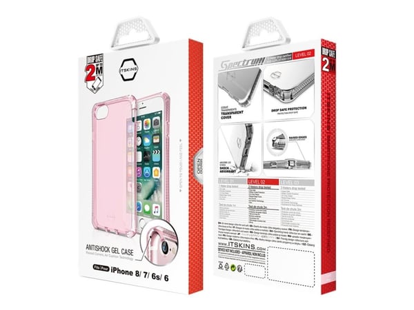 ITSKINS SPECTRUM CLEAR suojakuori iPhone 8 / 7 / 6s / 6®. Vaaleanpunainen