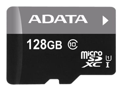 ADATA Premier - Flashminnekort (microSDXC til SD-adapter inkludert) - 128 GB - UHS Class 1 / Class10 - microSDXC UHS-I - for detaljhandel