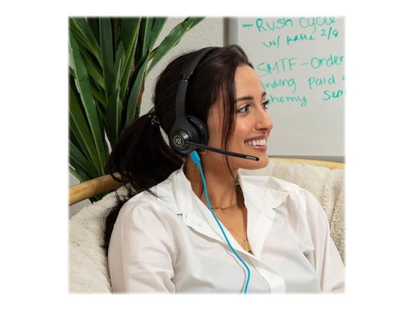 JLab Audio Go Work - Hodesett - on-ear - Bluetooth - trådløs, kablet - 3,5 mm jakk - svart