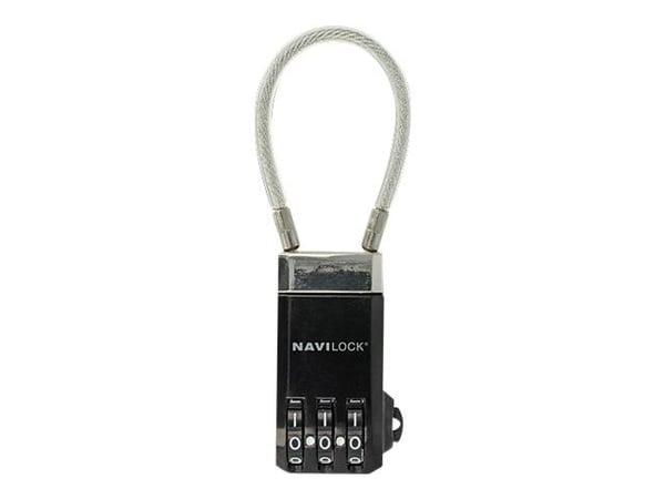 Navilock USB Lock, Yhdistelmälukko, musta